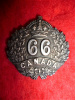 66th Battalion (Edmonton, Alberta) Sterling Silver Officer's Collar Badge